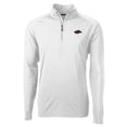 thumbnail image 1 of Men's Cutter & Buck White Arkansas Razorbacks Adapt Eco Knit Quarter-Zip Pullover Jacket, 1 of 1