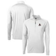 thumbnail image 1 of Men's Cutter & Buck White Arkansas Razorbacks Adapt Eco Knit Stretch Recycled Quarter-Zip Pullover Top, 1 of 3