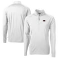 thumbnail image 1 of Men's Cutter & Buck  White Arkansas Razorbacks Alumni Logo Adapt Eco Knit Stretch Recycled Quarter-Zip Pullover Top, 1 of 3