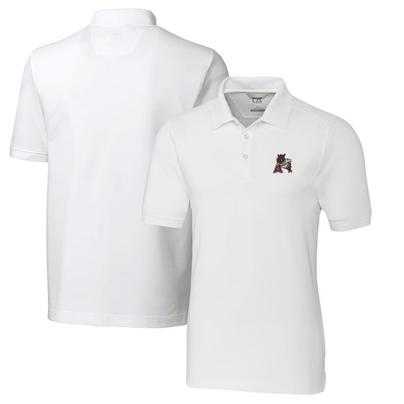 Men's Cutter & Buck White Arkansas Razorbacks Vault Advantage Tri-Blend Pique Big & Tall Polo