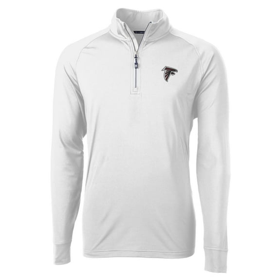 Men's Cutter & Buck White Atlanta Falcons Adapt Eco Knit Quarter-Zip Pullover Jacket