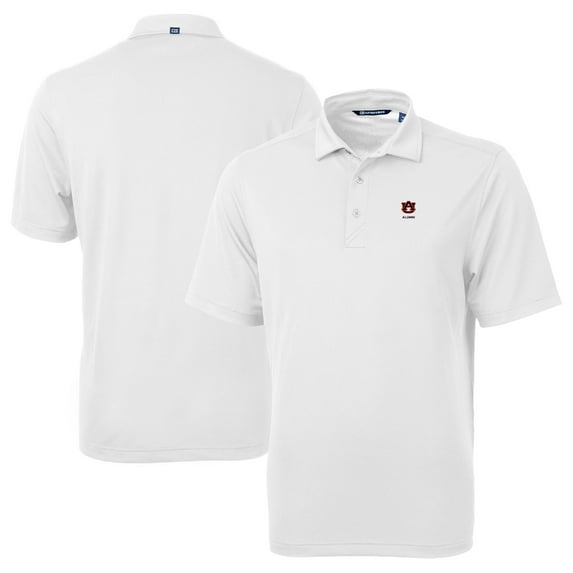 Men's Cutter & Buck White Auburn Tigers Alumni Logo Virtue Eco Pique Recycled Polo