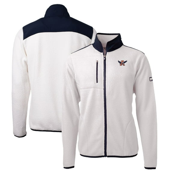Men's Cutter & Buck White Auburn Tigers Big & Tall Cascade Eco Sherpa Fleece Full-Zip Jacket