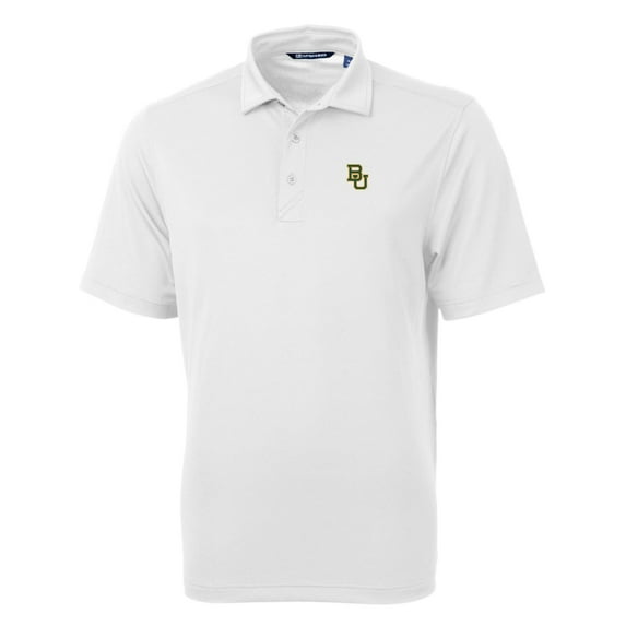 Men's Cutter & Buck White Baylor Bears Big & Tall Virtue Eco Pique Recycled Polo