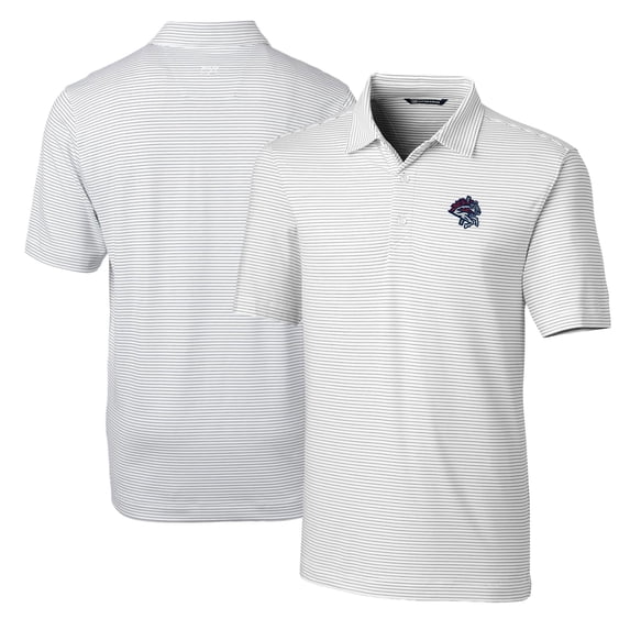 Men's Cutter & Buck White Binghamton Rumble Ponies Big & Tall Forge Pencil Stripe Stretch Polo