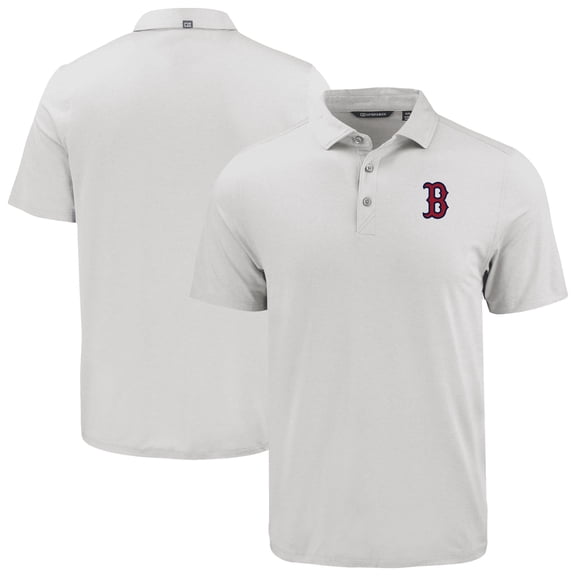Men's Cutter & Buck White Boston Red Sox Coastline Epic Comfort Eco Recycled Polo