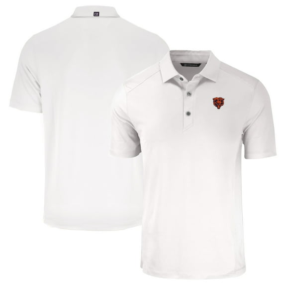 Men's Cutter & Buck White Chicago Bears Throwback Big & Tall Forge Eco Stretch Recycled Polo