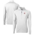 thumbnail image 1 of Men's Cutter & Buck  White Cincinnati Reds Adapt Eco Knit Stretch Recycled Quarter-Zip Pullover Top, 1 of 3