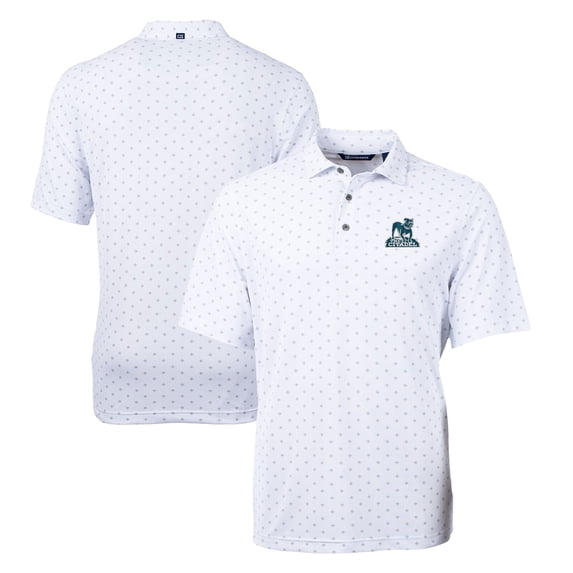 Men's Cutter & Buck White Citadel Bulldogs Big & Tall Virtue Eco Pique Tile Print Recycled DryTec Polo