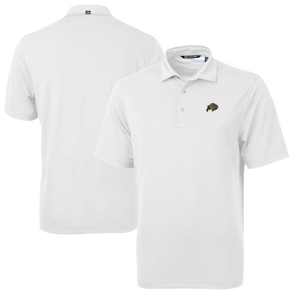 Men's Cutter & Buck White Colorado Buffaloes Virtue Eco Pique Recycled Polo