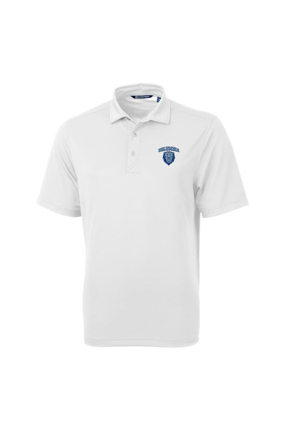 Men's Cutter & Buck White Columbia University Big & Tall Virtue Eco Pique Recycled Polo