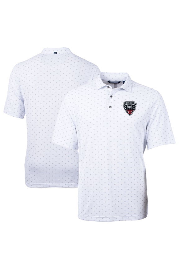 Men's-Cutter & Buck  White D.C. United Big & Tall Virtue Eco Pique Tile Print Recycled Polo