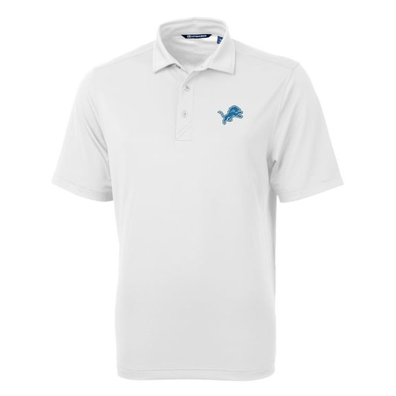 Men's Cutter & Buck White Detroit Lions Virtue Eco Pique Recycled Polo