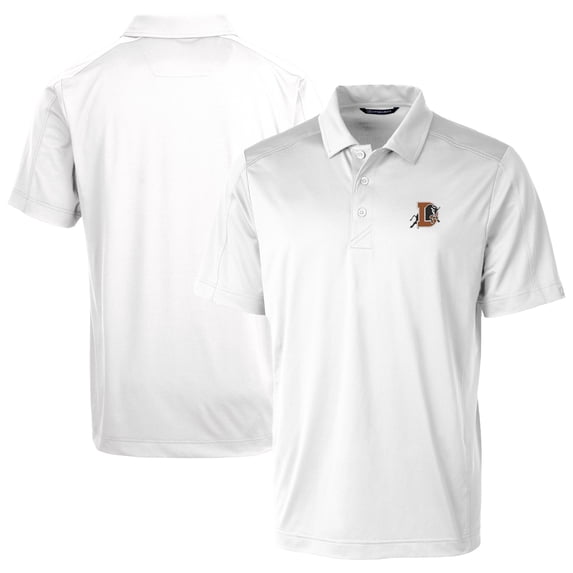 Men's Cutter & Buck White Durham Bulls Prospect Textured Stretch Polo