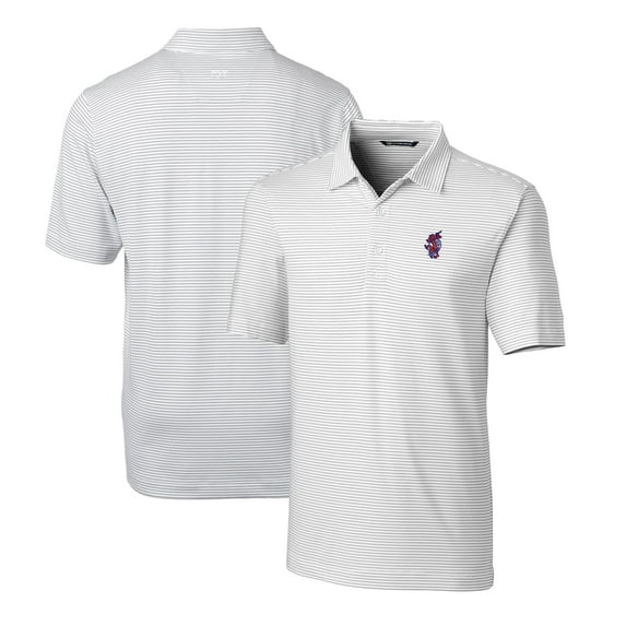 Men's Cutter & Buck White Florida Gators Swinging Gator Big & Tall Forge Pencil Stripe Polo