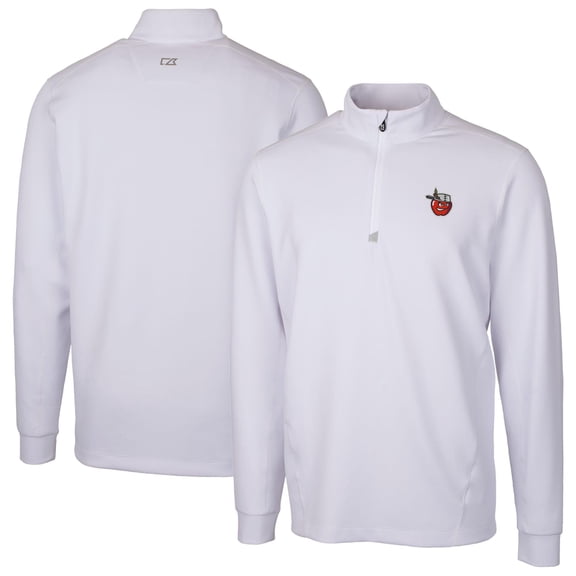 Men's Cutter & Buck White Fort Wayne TinCaps Traverse Stretch Quarter-Zip Pullover Top