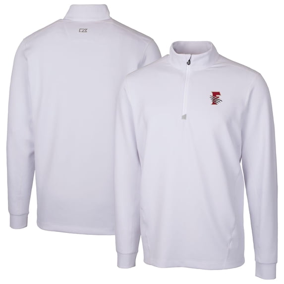 Men's Cutter & Buck White Fresno Grizzlies Traverse Stretch Quarter-Zip Pullover Top