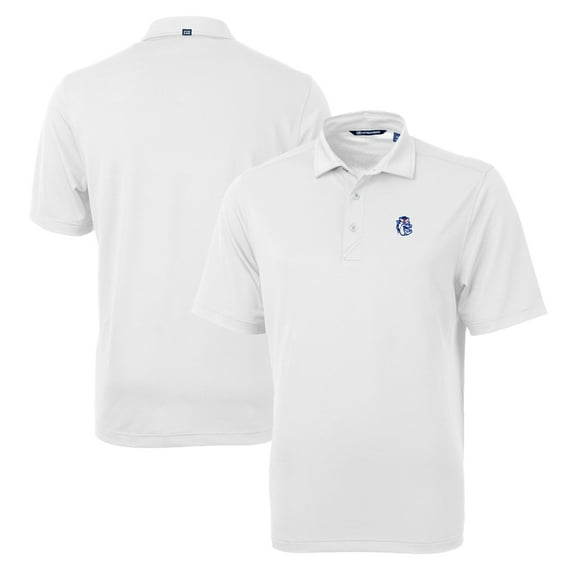 Men's Cutter & Buck White Fresno State Bulldogs Team Big & Tall Virtue Eco Pique Recycled Polo