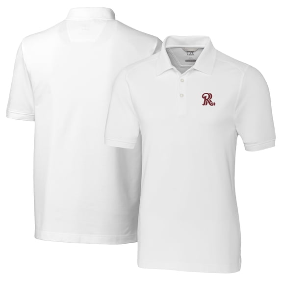 Men's Cutter & Buck White Frisco RoughRiders Big & Tall DryTec Advantage Tri-Blend Pique Polo