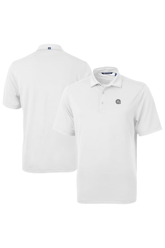 Men's Cutter & Buck White Georgetown Hoyas Virtue Eco Pique Recycled Polo