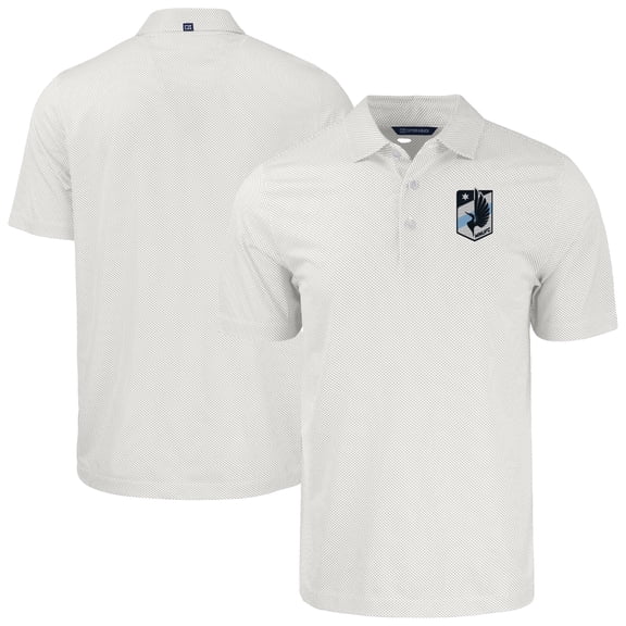 Men's Cutter & Buck White/Gray Minnesota United FC Pike Eco Symmetry Print Stretch Recycled Polo