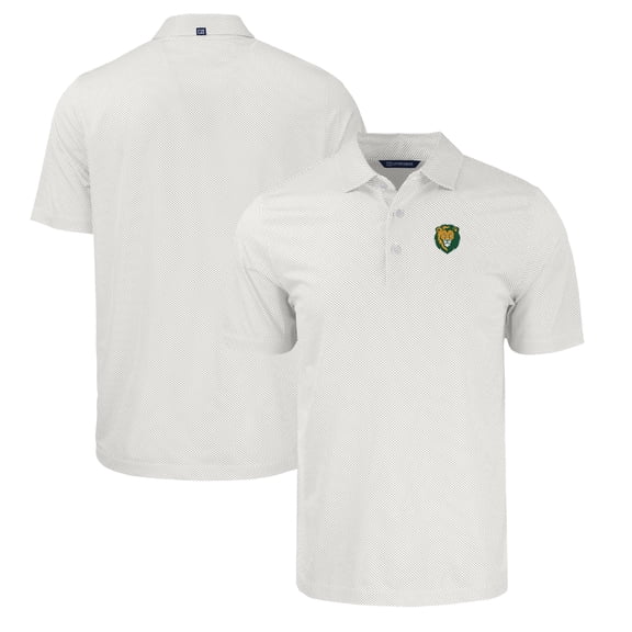 Men's Cutter & Buck White/Gray Southeastern Louisiana Lions Pike Eco Symmetry Print Stretch Recycled Polo