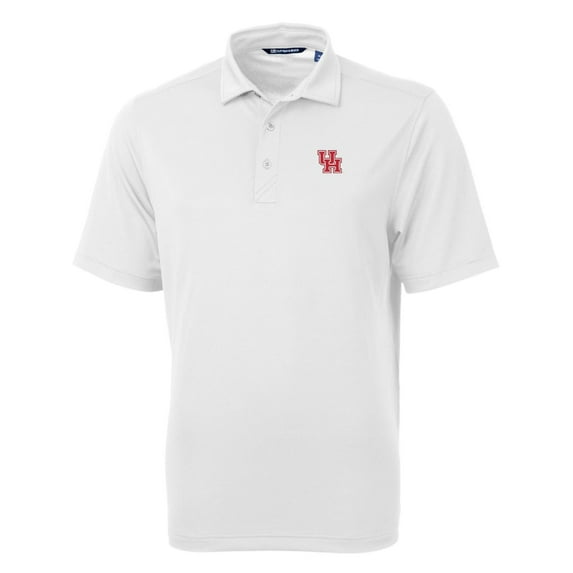Men's Cutter & Buck White Houston Cougars Big & Tall Virtue Eco Pique Recycled Polo