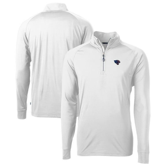 Men's Cutter & Buck White Jacksonville Jaguars Team Adapt Eco Knit Hybrid Recycled Quarter-Zip Pullover Top