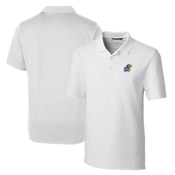 Men's Cutter & Buck White Kansas Jayhawks Big & Tall Forge Stretch Polo