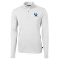 thumbnail image 1 of Men's Cutter & Buck White Kentucky Wildcats Virtue Eco Pique Recycled Quarter-Zip Jacket, 1 of 1