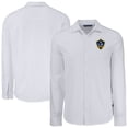 thumbnail image 1 of Men's Cutter & Buck White LA Galaxy Knitted Advantage Tri-Blend Eco Soft Pique Long Sleeve Button-Up Shirt, 1 of 3