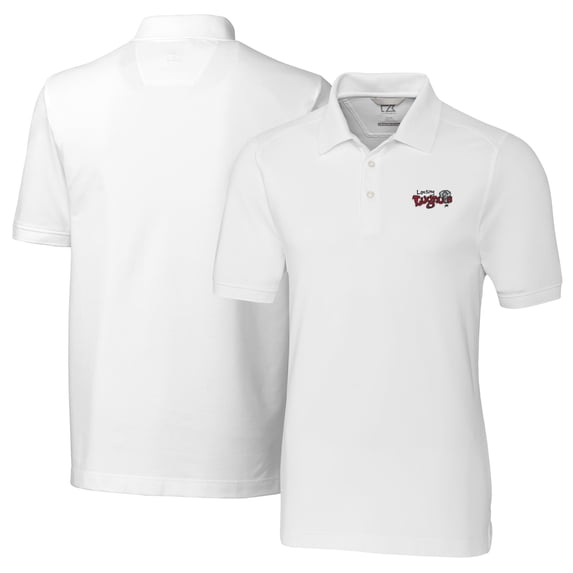 Men's Cutter & Buck White Lansing Lugnuts Big & Tall DryTec Advantage Tri-Blend Pique Polo