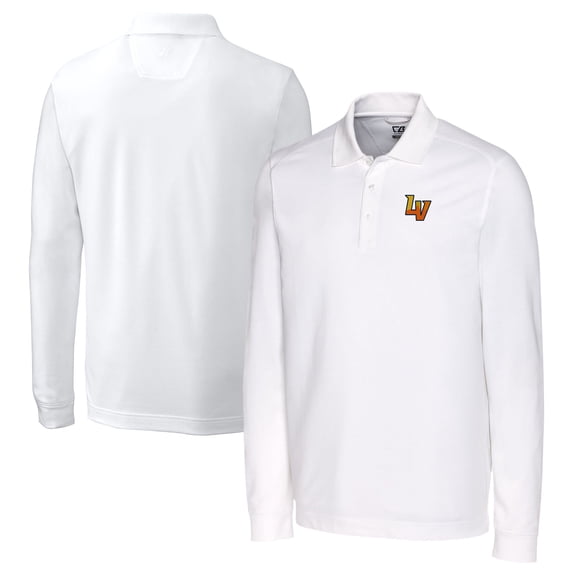 Men's Cutter & Buck  White Las Vegas Aviators Advantage Tri-Blend Pique Big & Tall Long Sleeve Polo