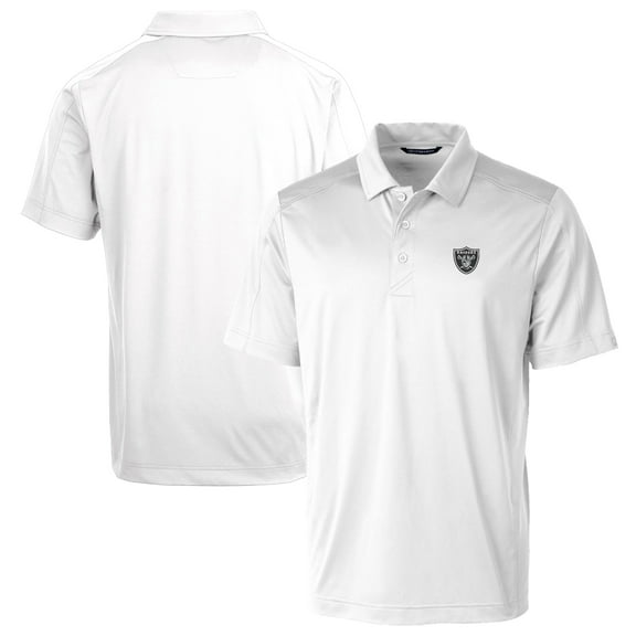 Men's Cutter & Buck White Las Vegas Raiders Prospect Textured Stretch Polo