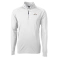 thumbnail image 1 of Men's Cutter & Buck White Los Angeles Chargers Adapt Eco Knit Quarter-Zip Pullover Jacket, 1 of 1