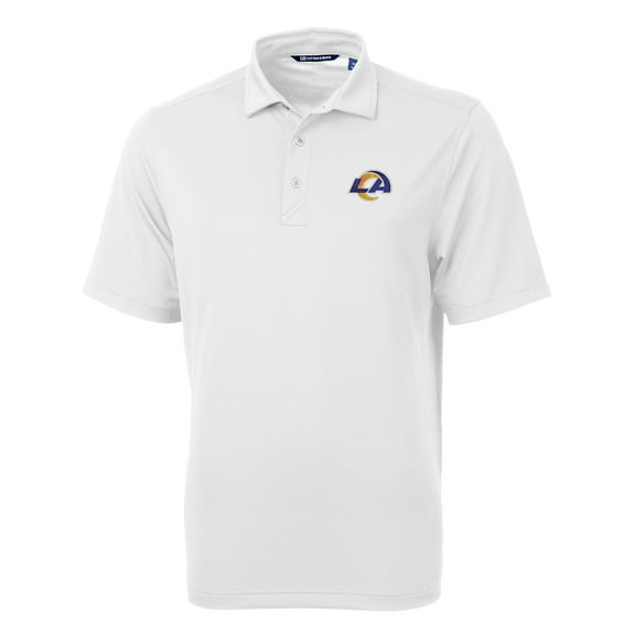Men's Cutter & Buck White Los Angeles Rams Virtue Eco Pique Recycled Polo