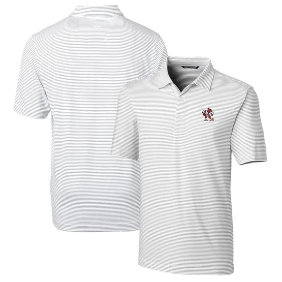 Men's Cutter & Buck White Louisville Cardinals Big & Tall Forge Pencil Stripe Stretch Polo