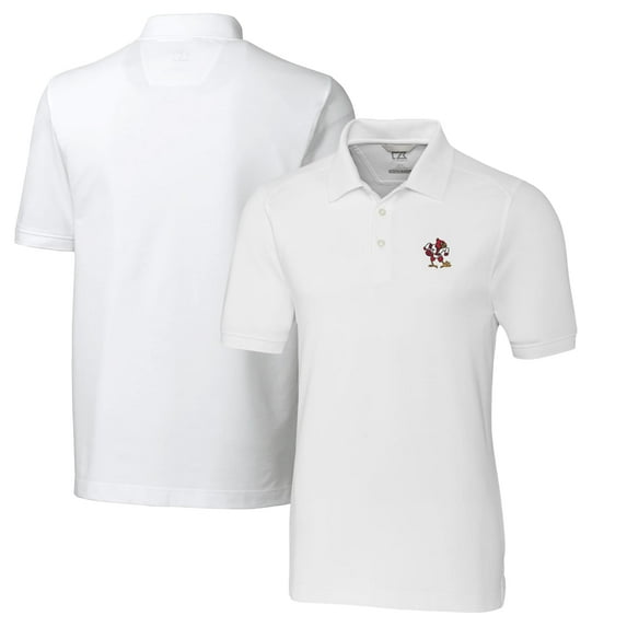 Men's Cutter & Buck White Louisville Cardinals Vault Advantage Tri-Blend Pique Big & Tall Polo