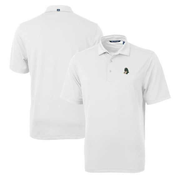 Men's Cutter & Buck White Michigan State Spartans Team Big & Tall Virtue Eco Pique Recycled Polo