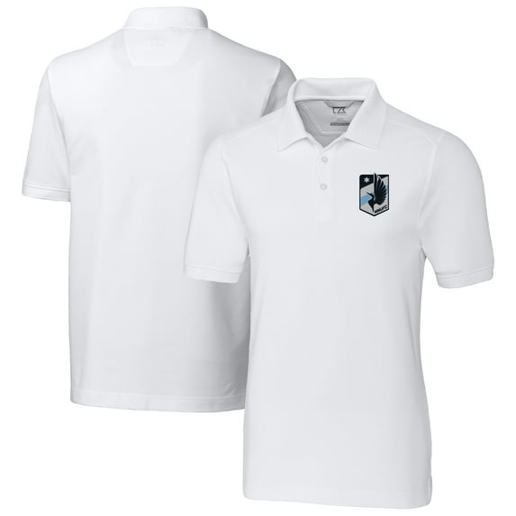 Men's-Cutter & Buck  White Minnesota United FC Big & Tall Advantage Eco Tri-Blend Pique Polo