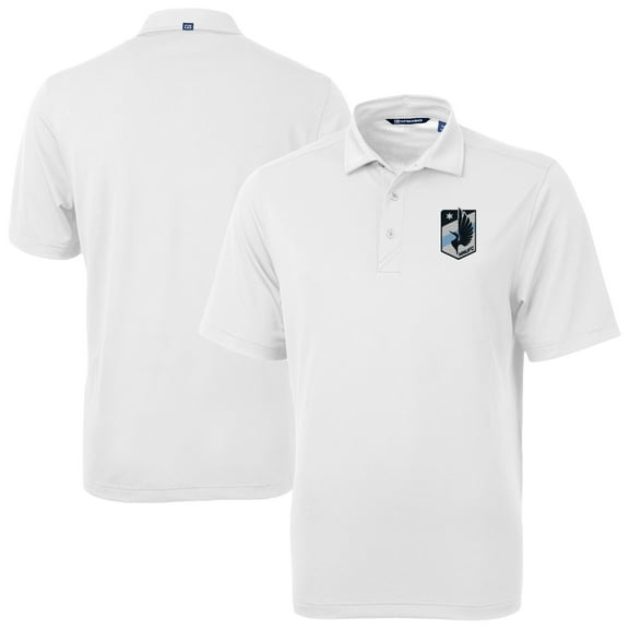Men's-Cutter & Buck  White Minnesota United FC Big & Tall Virtue Eco Pique Recycled Polo