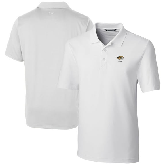 Men's Cutter & Buck White Missouri Tigers Alumni Logo Forge Stretch DryTec Polo