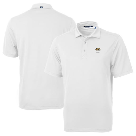 Men's Cutter & Buck White Missouri Tigers Alumni Logo Virtue Eco Pique Recycled Polo
