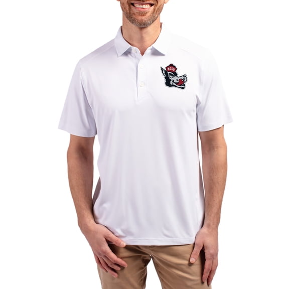 Men's-Cutter & Buck White NC State Wolfpack Forge Eco Stretch Recycled Polo