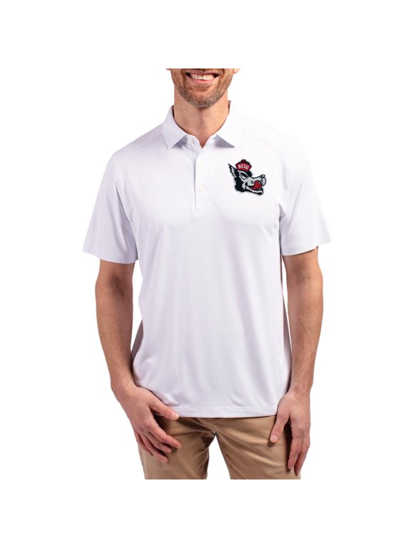 Men's-Cutter & Buck White NC State Wolfpack Forge Eco Stretch Recycled Polo