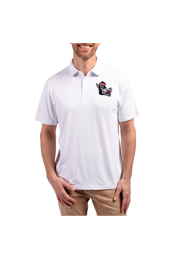 Men's-Cutter & Buck White NC State Wolfpack Forge Eco Stretch Recycled Polo