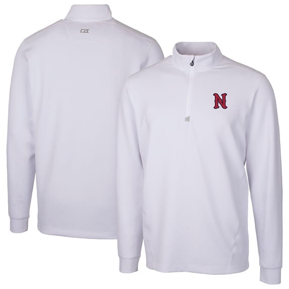Men's Cutter & Buck White Nashville Sounds Traverse Stretch Quarter-Zip Pullover Top