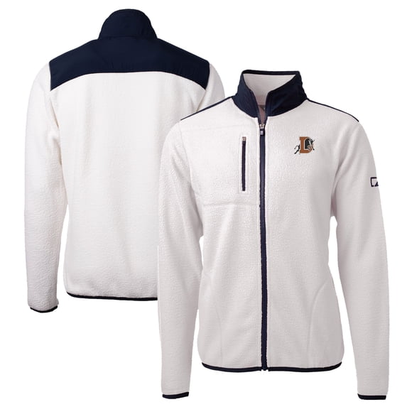 Men's Cutter & Buck White/Navy Durham Bulls Big & Tall Cascade Eco Sherpa Fleece Full-Zip Jacket