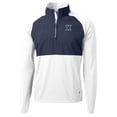 thumbnail image 1 of Men's Cutter & Buck White/Navy Xavier Musketeers Adapt Eco Knit Hybrid Recycled Quarter-Zip Pullover Top, 1 of 1