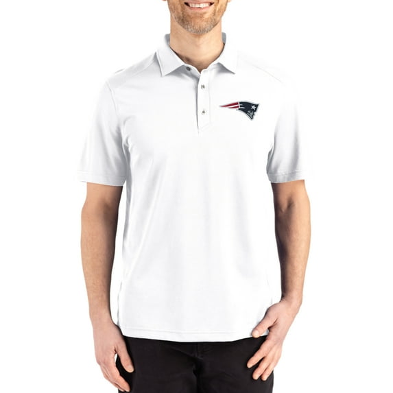 Men's Cutter & Buck White New England Patriots Big & Tall Advantage Refresh Epic Confidence Recycled Tri-Blend Pique